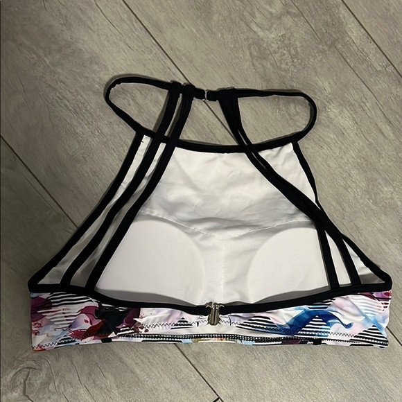 Cupshe White and Multicolor Black Strappy Swimsuit Bikini Set, Size L - Picture 12 of 12